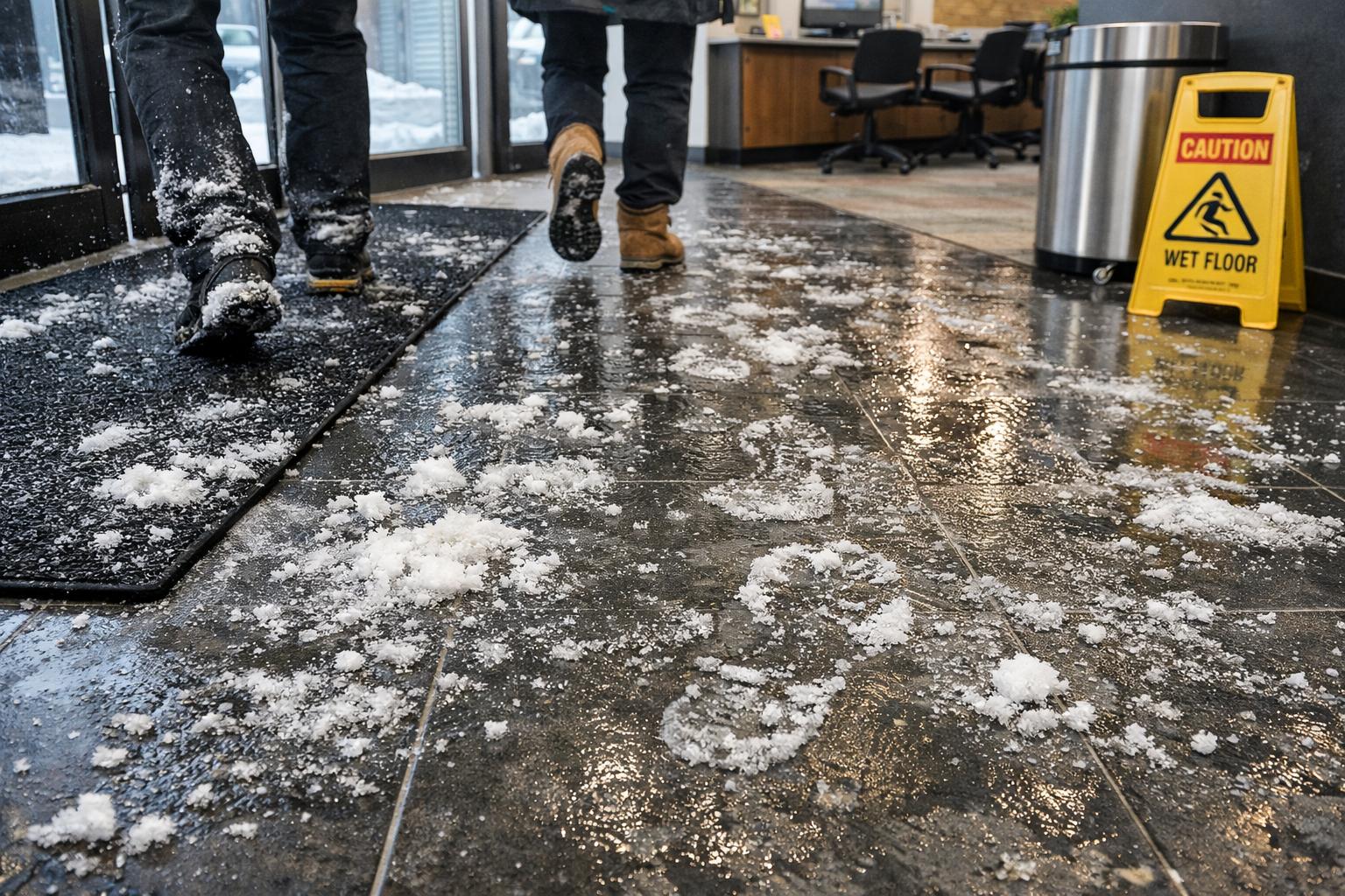 winter office floor damage from salt