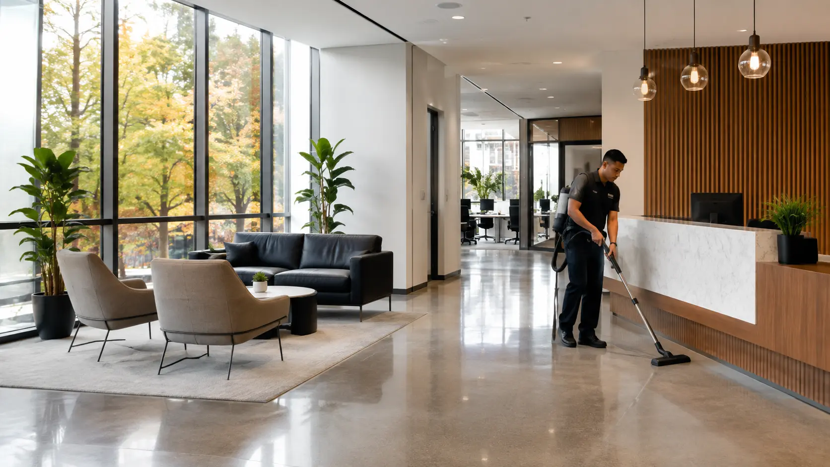 fall office cleanup in a long island office